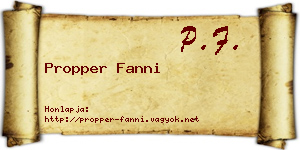 Propper Fanni névjegykártya